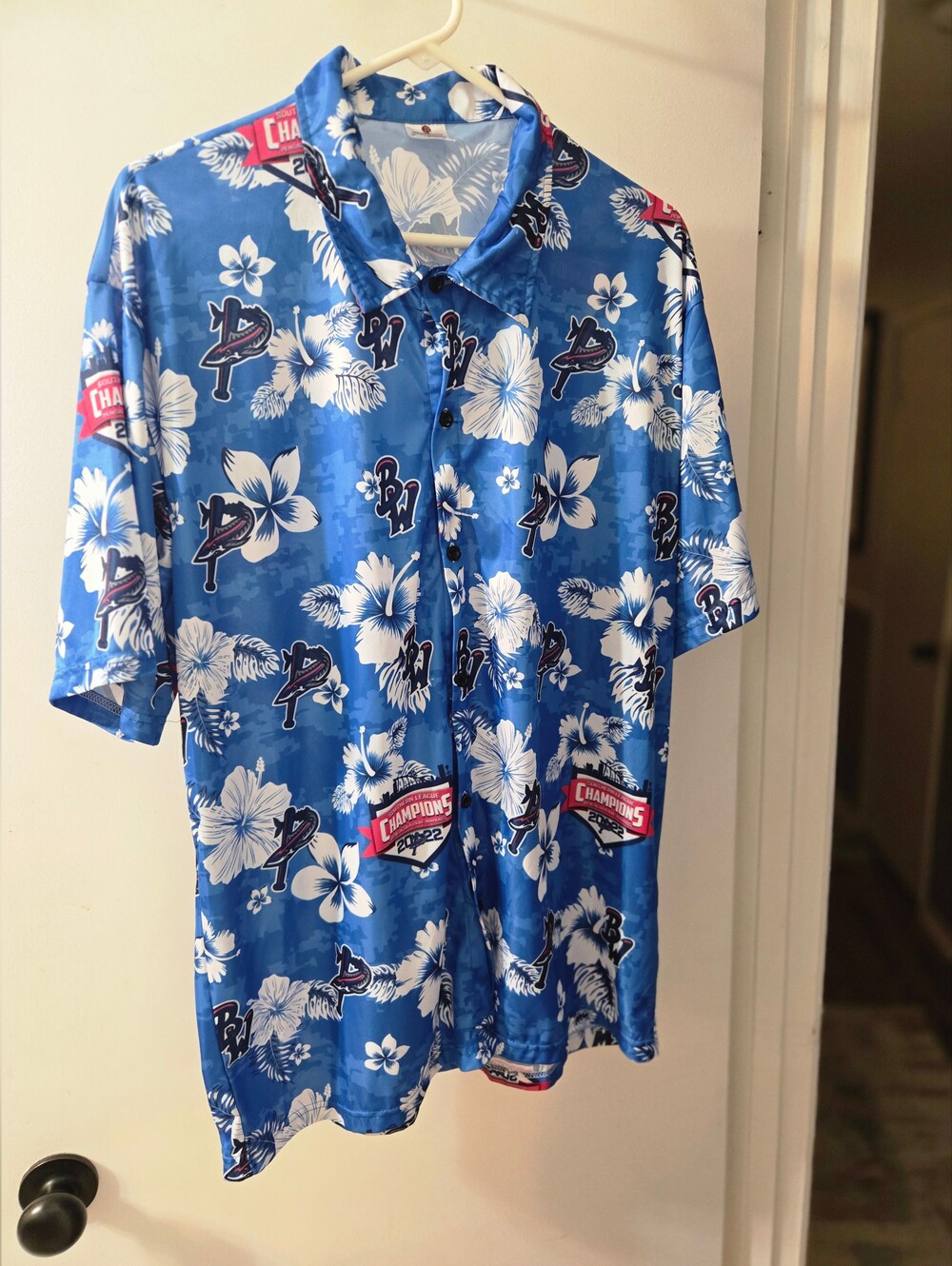 Pensacola Blue Wahoos Hawaiian Shirt 2022 Southern League Champions Baseball XL